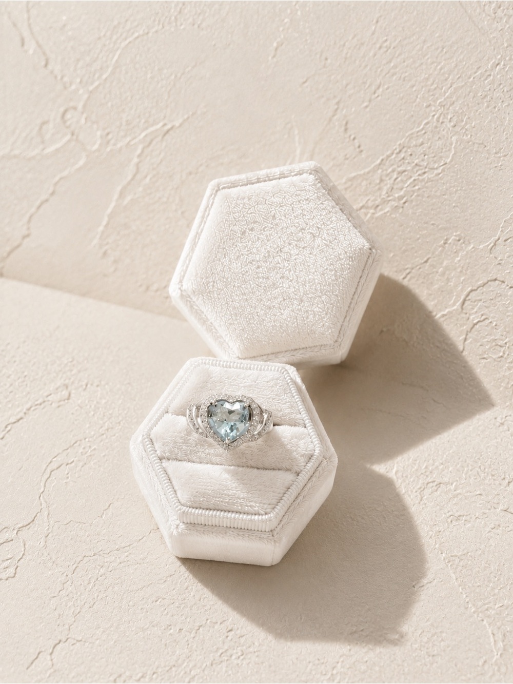 925 Sterling Silver Blue Heart Topaz Ring Size 5 Vintage Style